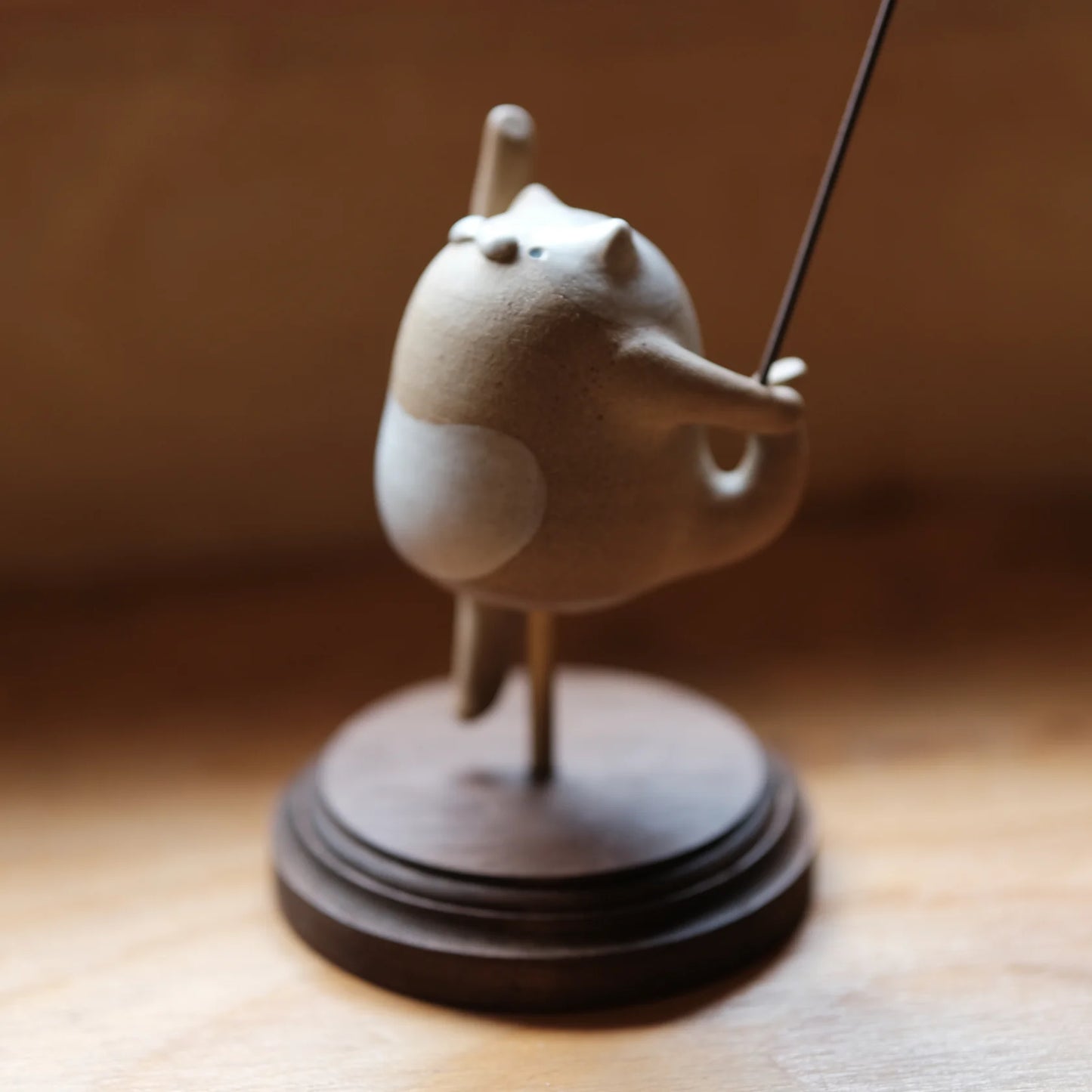 手作陶瓷 跳舞猫