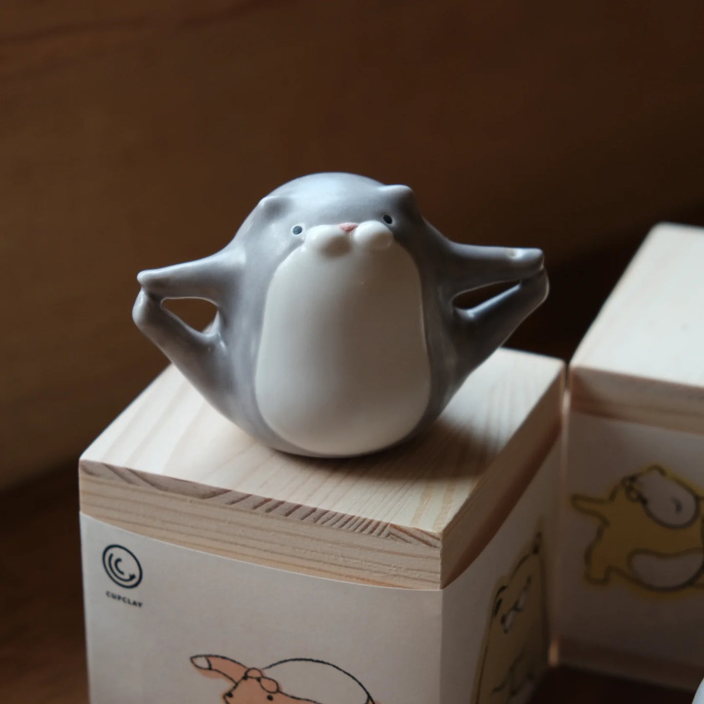 手作陶瓷 猫瑜珈盲盒 淺米白（一套六款）