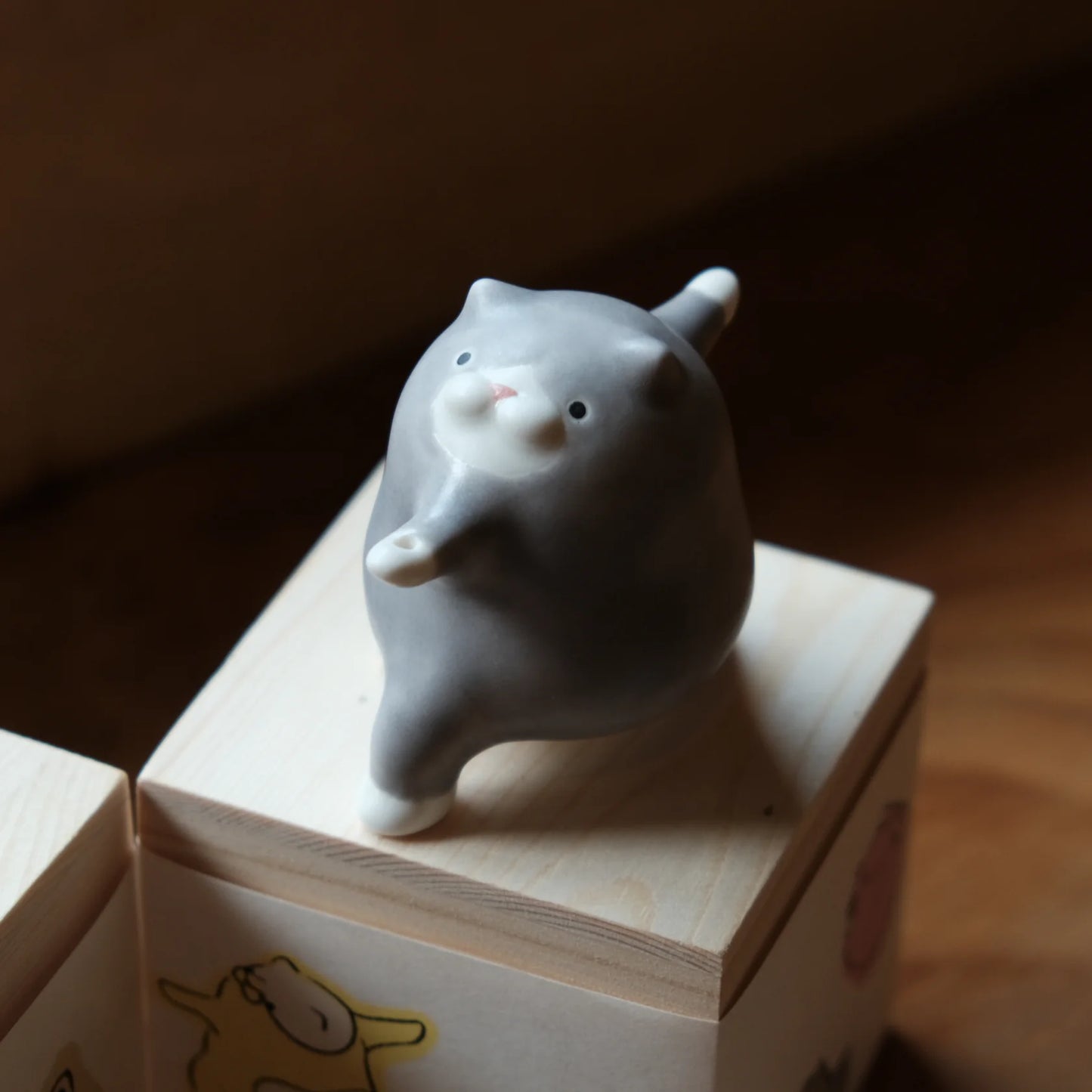 手作陶瓷 猫瑜珈盲盒 淺米白（一套六款）