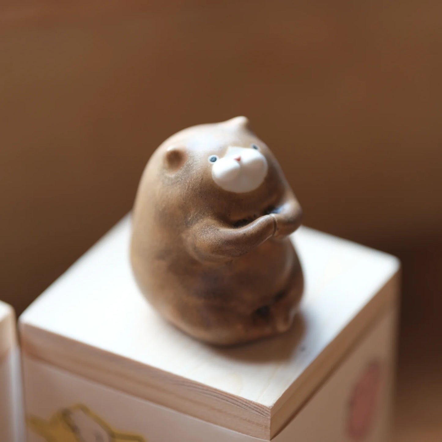 手作陶瓷 猫瑜珈盲盒 琥珀色 （一套六款）