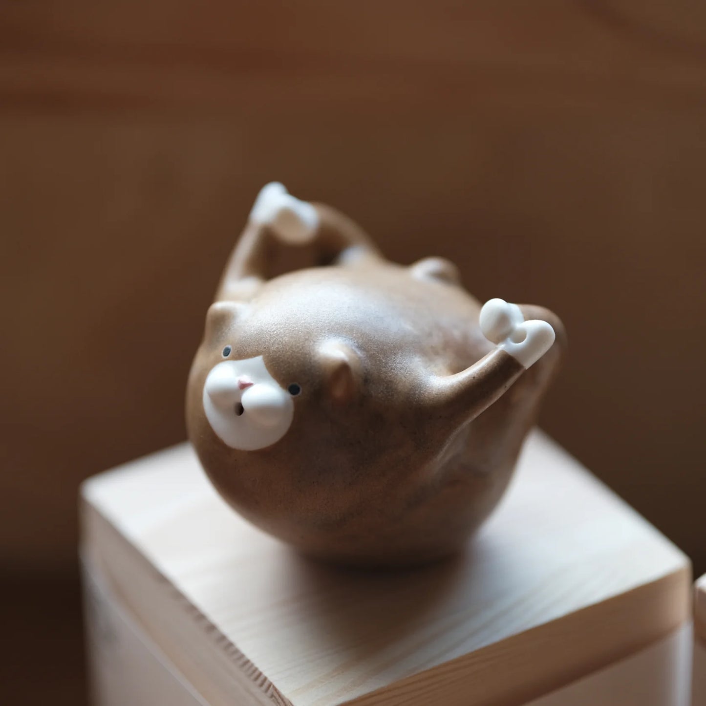 手作陶瓷 猫瑜珈盲盒 琥珀色 （一套六款）
