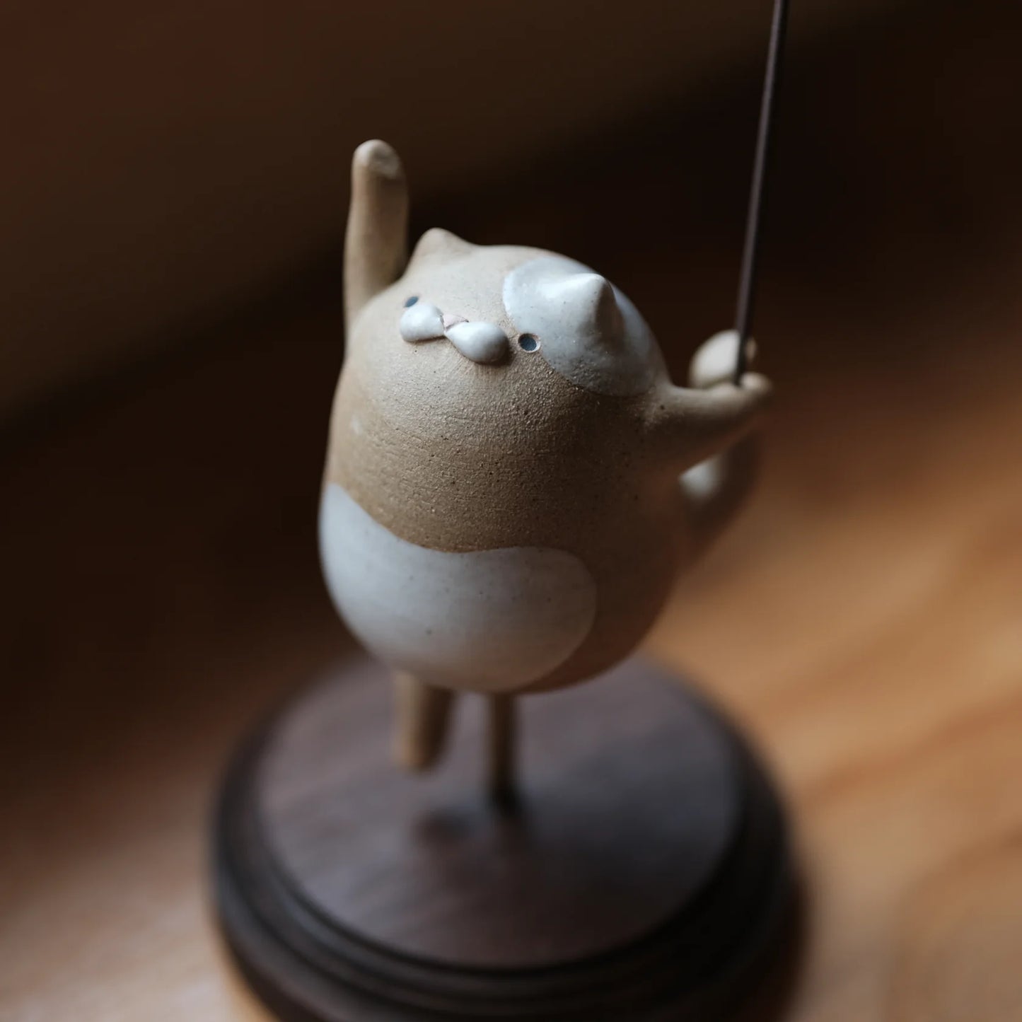 手作陶瓷 跳舞猫