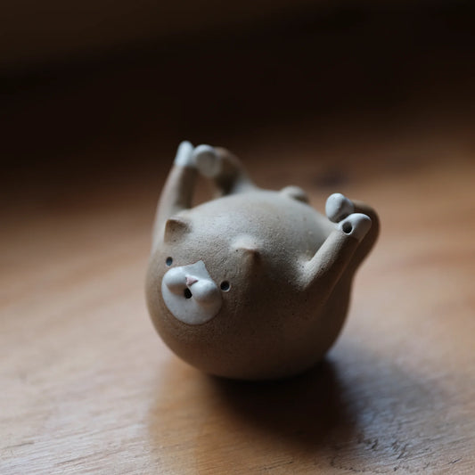 作陶瓷 猫咪瑜珈弓式