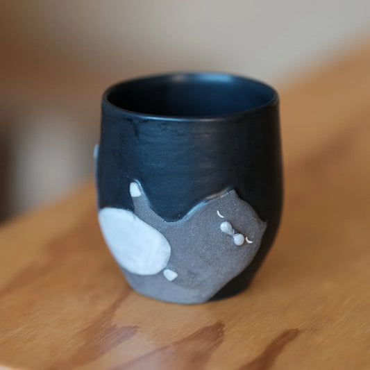 手作陶瓷猫杯2-黑色